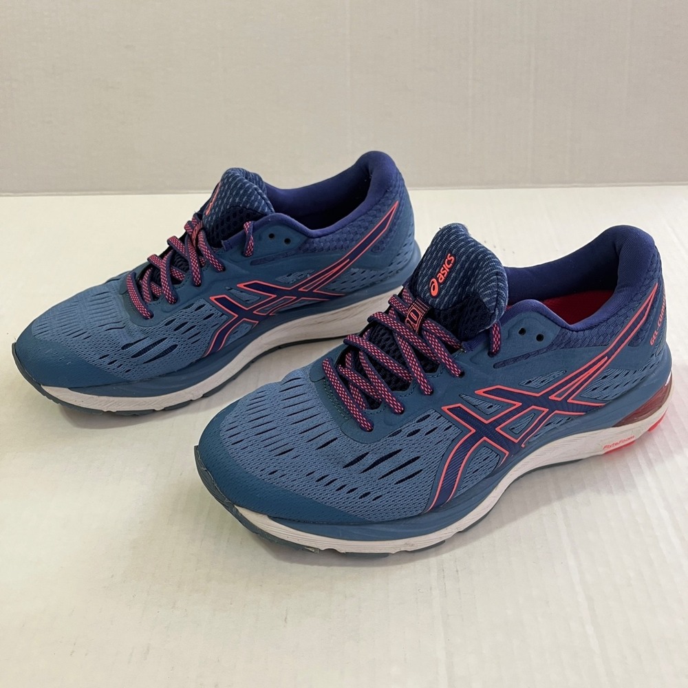 ASICS Gel Cumulus 20 Running Shoes Womens 8 Blue Pink Athletic Sneakers Sports